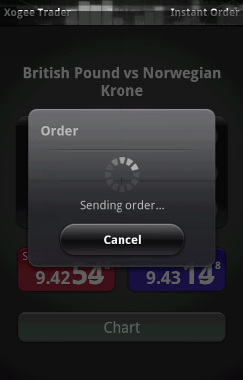 AndroidTrader Order Confirmation