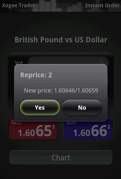 AndroidTrader Order Confirmation