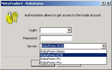 RoboForex-ECN авторизация
