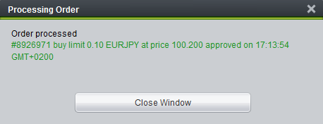 WebTrader Pending Orders